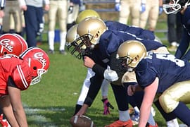 Cadetten O-Line tegen de Crusaders D-Line